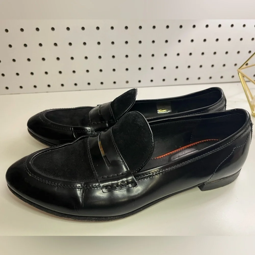 Rag & Bone Black Patent Leather and Suede Dina Penny Loafers EU 37.5 US 7 Classy